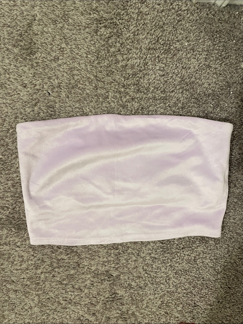 Aerie Lilac Velvet Strapless Bandeau Top crop top medium